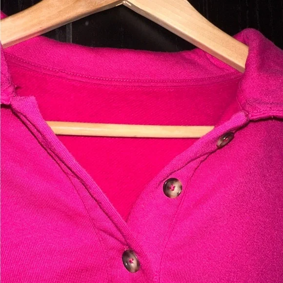 Alo Yoga Women's Pink Henley Pullover Top Large - Picture 3 of 4